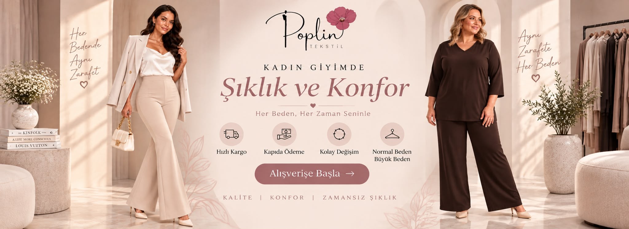 Kadın giyimde şıklık ve konfor. Her beden, her zaman seninle.